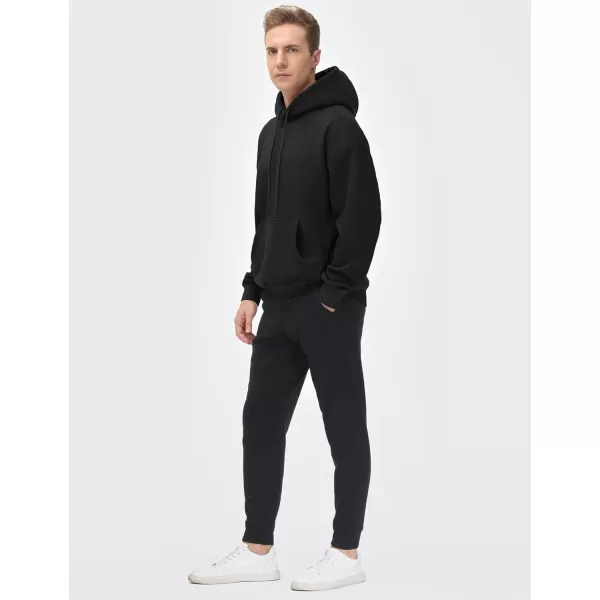THE GYM PEOPLE Mens Loose Fit Pullover Hoodie Soft Lightweight Hooded Sweatshirt with PocketsBlack