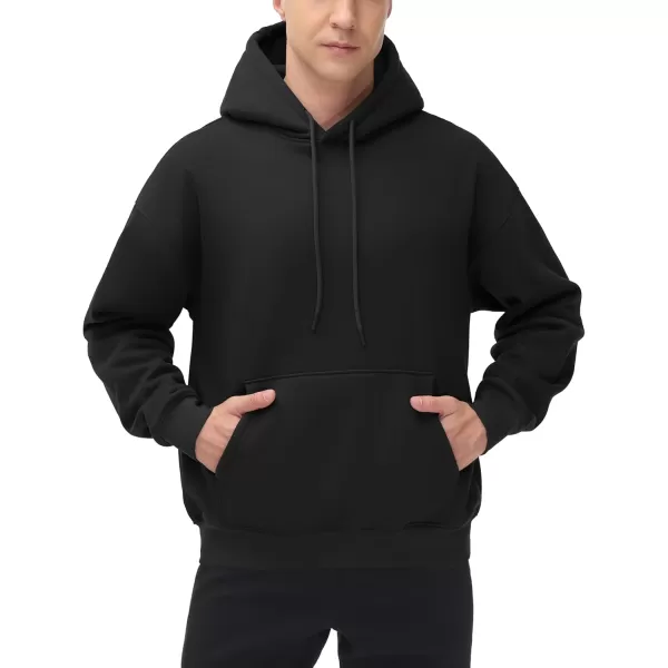 THE GYM PEOPLE Mens Loose Fit Pullover Hoodie Soft Lightweight Hooded Sweatshirt with PocketsBlack