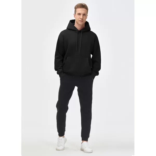 THE GYM PEOPLE Mens Loose Fit Pullover Hoodie Soft Lightweight Hooded Sweatshirt with PocketsBlack