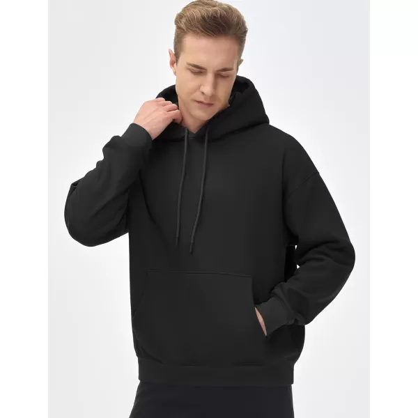 THE GYM PEOPLE Mens Loose Fit Pullover Hoodie Soft Lightweight Hooded Sweatshirt with PocketsBlack