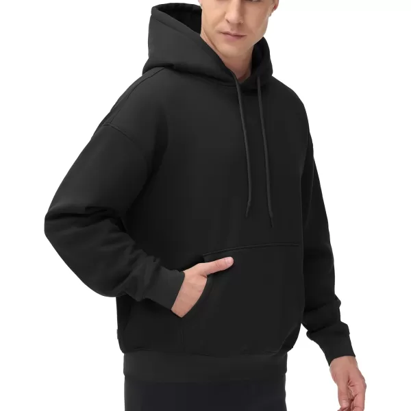 THE GYM PEOPLE Mens Loose Fit Pullover Hoodie Soft Lightweight Hooded Sweatshirt with PocketsBlack