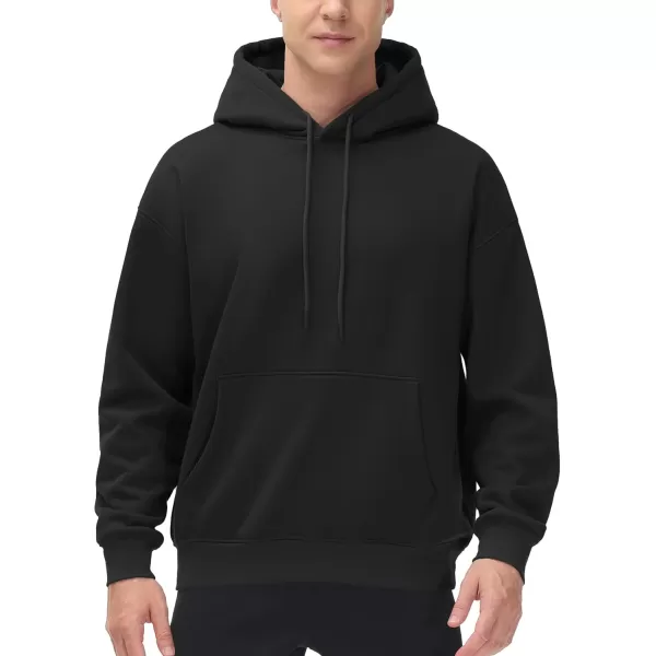 THE GYM PEOPLE Mens Loose Fit Pullover Hoodie Soft Lightweight Hooded Sweatshirt with PocketsBlack