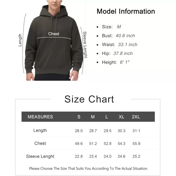 THE GYM PEOPLE Mens Loose Fit Pullover Hoodie Soft Lightweight Hooded Sweatshirt with PocketsDark Brown