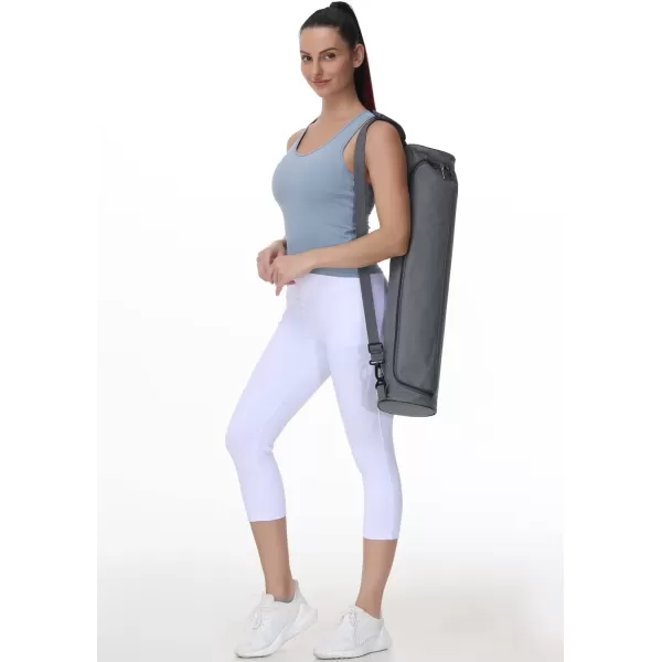 THE GYM PEOPLE Womens Capri Pants Casual Summer Pull On Workout Yoga Capris Leggings with Pockets White
