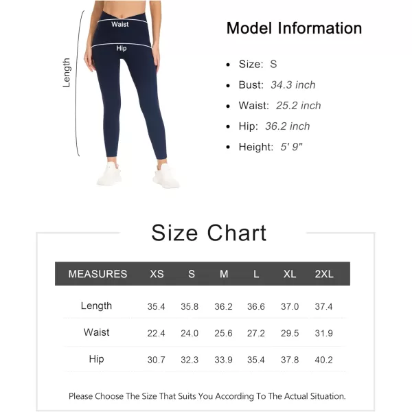 THE GYM PEOPLE Womens Cross Waist Workout Leggings Tummy Control High Waisted Athletic Yoga Pants with PocketsBlack