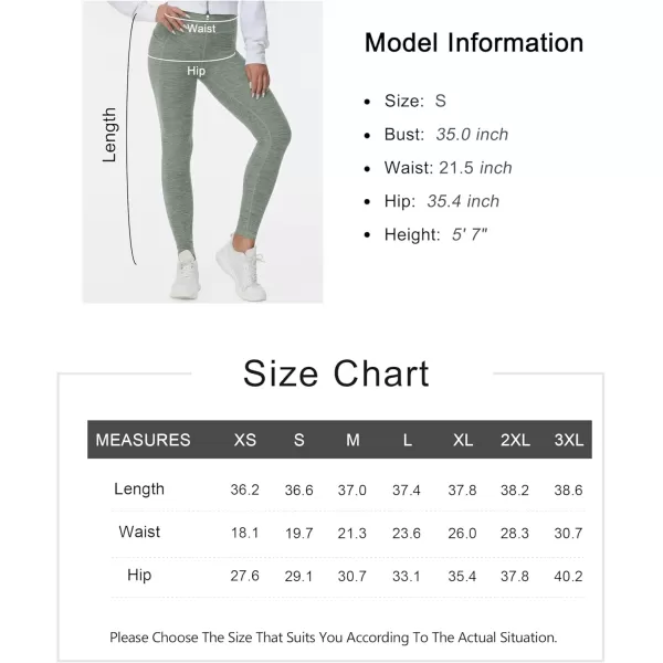 THE GYM PEOPLE Womens High Waist Drawstring Stretchy Workout Leggings Ultra Soft Tummy Control Yoga Pants with PocketsGrey Green Heather