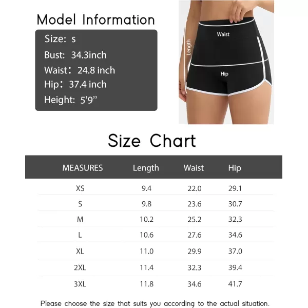 THE GYM PEOPLE Womens High Waist Workout Shorts Breathable Dolphin Split Elastic Lounge Yoga ShortsBlack