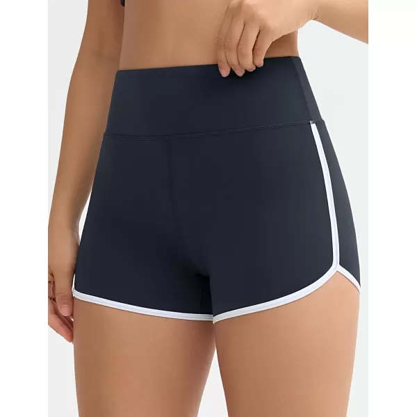 THE GYM PEOPLE Womens High Waist Workout Shorts Breathable Dolphin Split Elastic Lounge Yoga ShortsCharcoal Grey