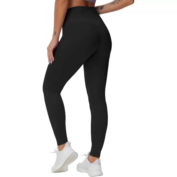 THE GYM PEOPLE Womens High Waist Yoga Leggings Ultra Stretchy Soft Breathable Tummy Control Running Workout PantsBlack