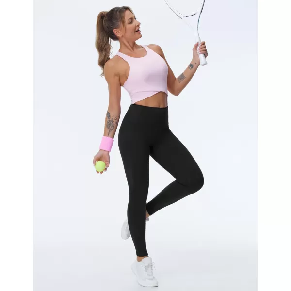 THE GYM PEOPLE Womens High Waist Yoga Leggings Ultra Stretchy Soft Breathable Tummy Control Running Workout PantsBlack