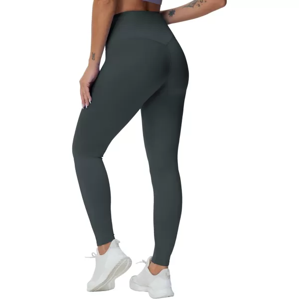 THE GYM PEOPLE Womens High Waist Yoga Leggings Ultra Stretchy Soft Breathable Tummy Control Running Workout PantsCharcoal Grey