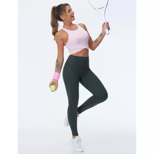 THE GYM PEOPLE Womens High Waist Yoga Leggings Ultra Stretchy Soft Breathable Tummy Control Running Workout PantsCharcoal Grey