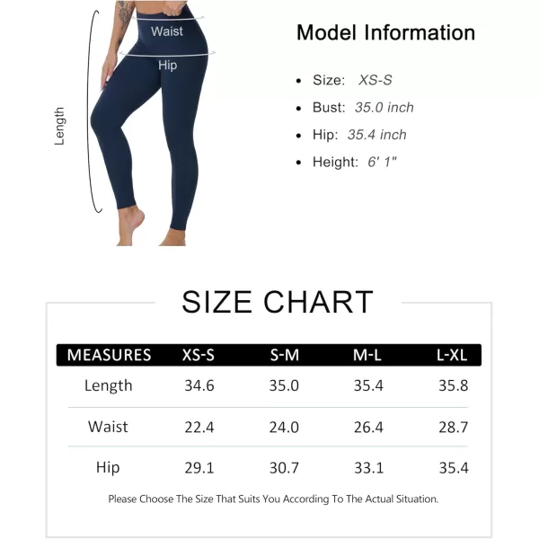 THE GYM PEOPLE Womens High Waist Yoga Leggings Ultra Stretchy Soft Breathable Tummy Control Running Workout PantsNavy Blue