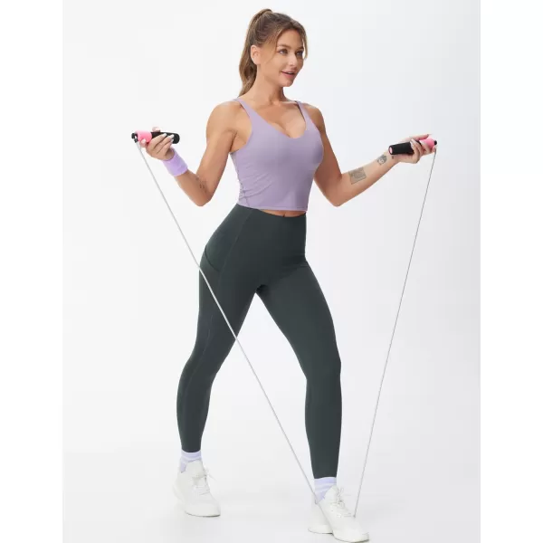 THE GYM PEOPLE Womens High Waist Yoga Pants Buttery Soft Stretchy Tummy Control Workout Athletic Leggings with PocketsCharcoal Grey