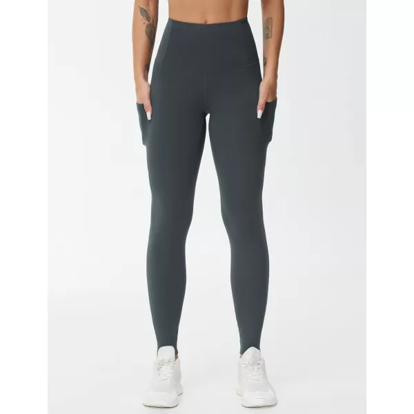 THE GYM PEOPLE Womens High Waist Yoga Pants Buttery Soft Stretchy Tummy Control Workout Athletic Leggings with PocketsCharcoal Grey