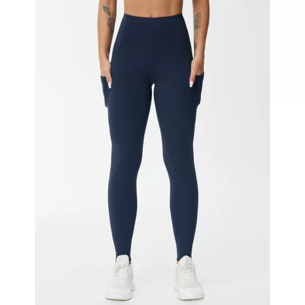 THE GYM PEOPLE Womens High Waist Yoga Pants Buttery Soft Stretchy Tummy Control Workout Athletic Leggings with PocketsNavy Blue
