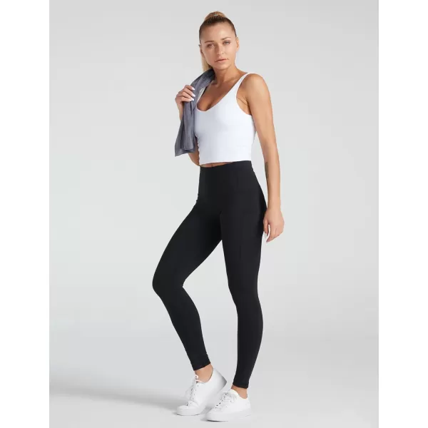 THE GYM PEOPLE Womens High Waist Yoga Pants Soft Tummy Control Athletic Workout Leggings with Deep PocketsBlack