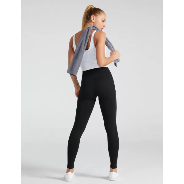 THE GYM PEOPLE Womens High Waist Yoga Pants Soft Tummy Control Athletic Workout Leggings with Deep PocketsBlack