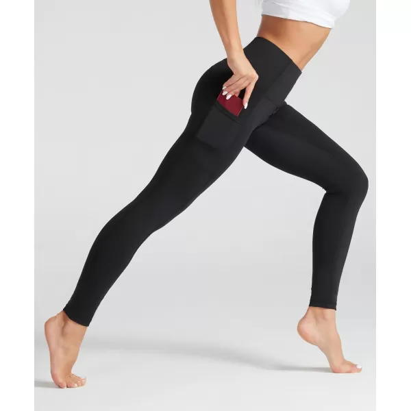 THE GYM PEOPLE Womens High Waist Yoga Pants Soft Tummy Control Athletic Workout Leggings with Deep PocketsBlack