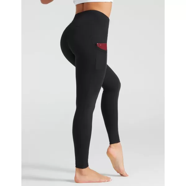 THE GYM PEOPLE Womens High Waist Yoga Pants Soft Tummy Control Athletic Workout Leggings with Deep PocketsBlack