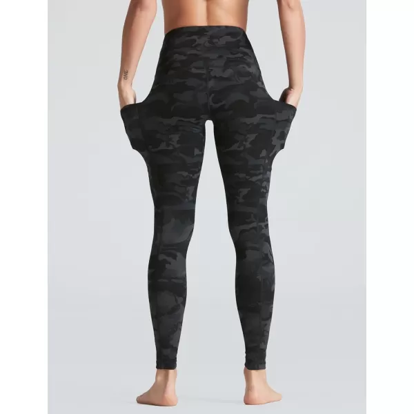 THE GYM PEOPLE Womens High Waist Yoga Pants Soft Tummy Control Athletic Workout Leggings with Deep PocketsBlack Camo