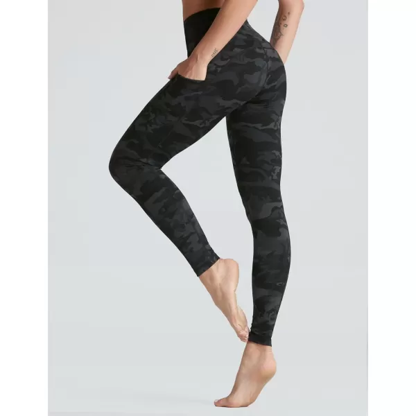 THE GYM PEOPLE Womens High Waist Yoga Pants Soft Tummy Control Athletic Workout Leggings with Deep PocketsBlack Camo