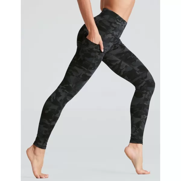 THE GYM PEOPLE Womens High Waist Yoga Pants Soft Tummy Control Athletic Workout Leggings with Deep PocketsBlack Camo