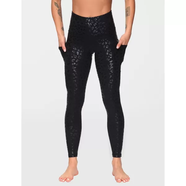 THE GYM PEOPLE Womens High Waist Yoga Pants Soft Tummy Control Athletic Workout Leggings with Deep PocketsBlack Leopard