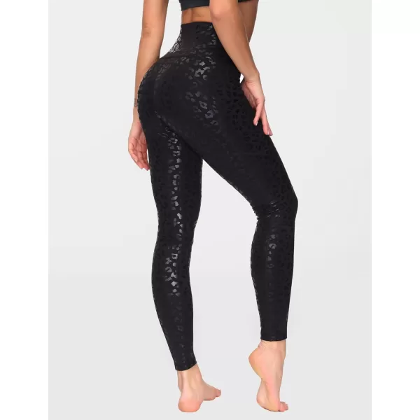 THE GYM PEOPLE Womens High Waist Yoga Pants Soft Tummy Control Athletic Workout Leggings with Deep PocketsBlack Leopard