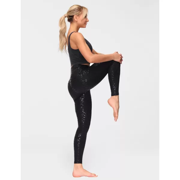 THE GYM PEOPLE Womens High Waist Yoga Pants Soft Tummy Control Athletic Workout Leggings with Deep PocketsBlack Leopard