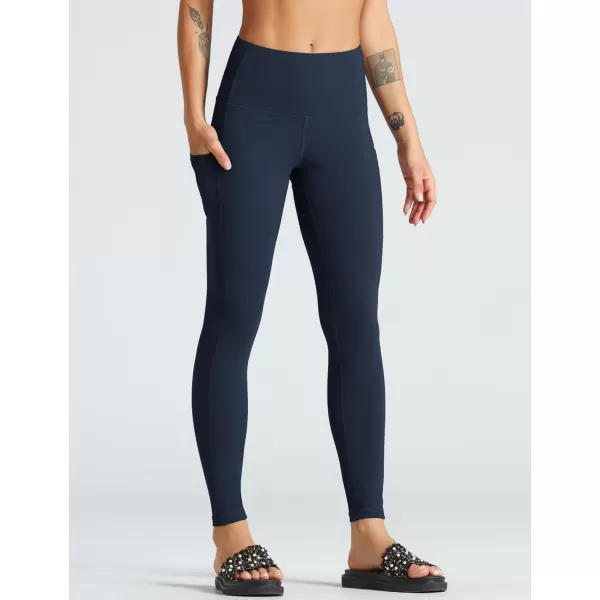 THE GYM PEOPLE Womens High Waist Yoga Pants Soft Tummy Control Athletic Workout Leggings with Deep PocketsNavy Blue