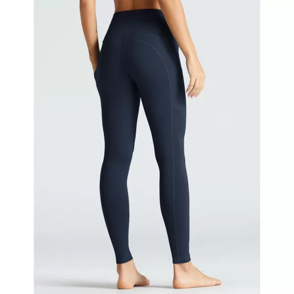 THE GYM PEOPLE Womens High Waist Yoga Pants Soft Tummy Control Athletic Workout Leggings with Deep PocketsNavy Blue