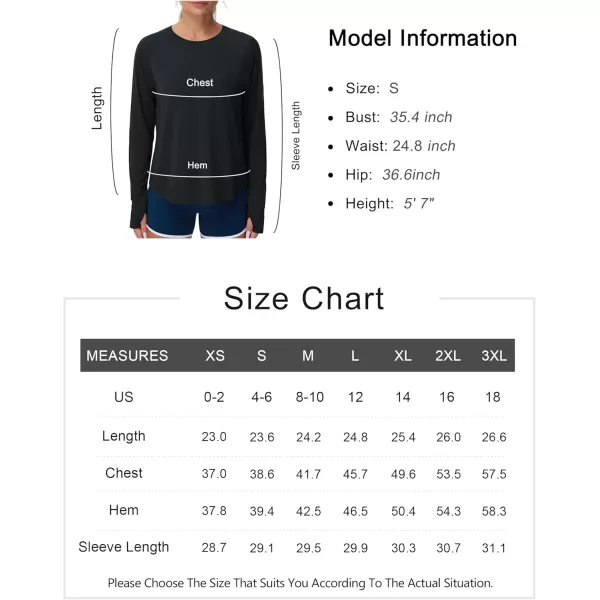 THE GYM PEOPLE Womens Long Sleeve Workout Shirts Side Slits Athletic Yoga Tee Tops with Thumb HoleBlack