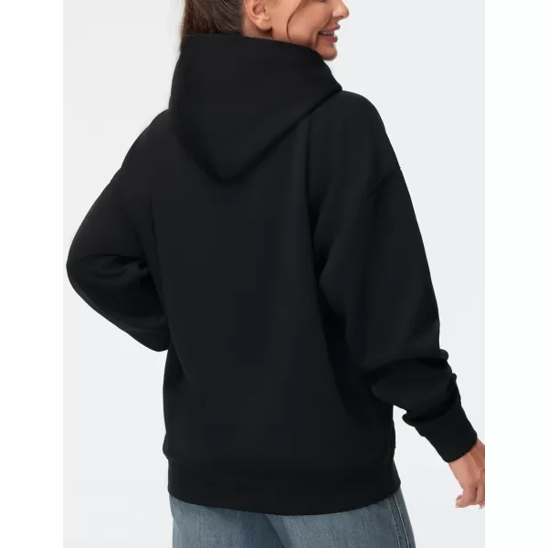 THE GYM PEOPLE Womens Oversized Hoodie Lightweight Soft Drawstring Pullover Sweatshirt with PocketsBlack