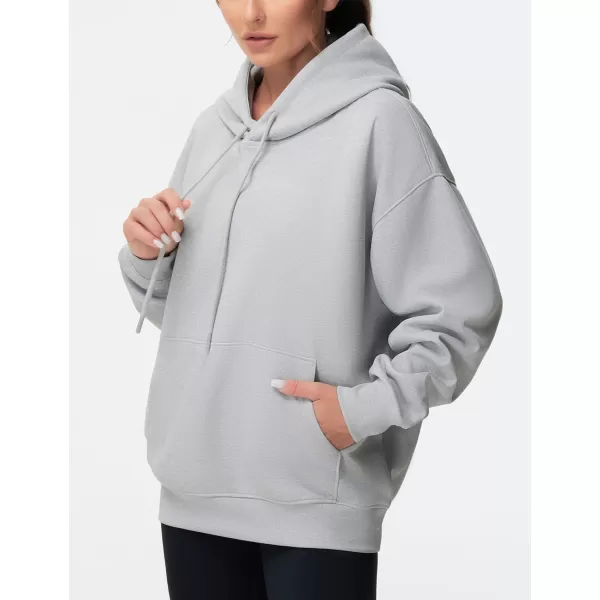 THE GYM PEOPLE Womens Oversized Hoodie Lightweight Soft Drawstring Pullover Sweatshirt with PocketsLight Grey