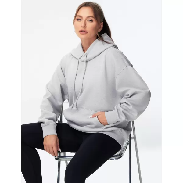 THE GYM PEOPLE Womens Oversized Hoodie Lightweight Soft Drawstring Pullover Sweatshirt with PocketsLight Grey