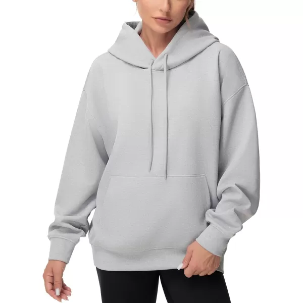 THE GYM PEOPLE Womens Oversized Hoodie Lightweight Soft Drawstring Pullover Sweatshirt with PocketsLight Grey