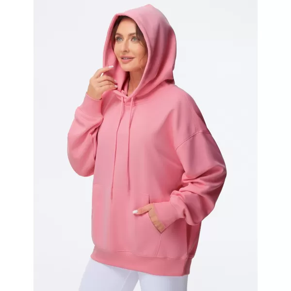 THE GYM PEOPLE Womens Oversized Hoodie Lightweight Soft Drawstring Pullover Sweatshirt with PocketsWatermelon Pink