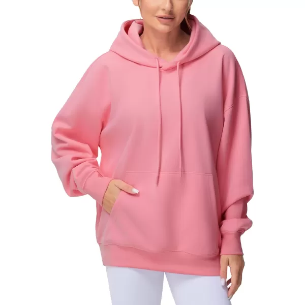 THE GYM PEOPLE Womens Oversized Hoodie Lightweight Soft Drawstring Pullover Sweatshirt with PocketsWatermelon Pink