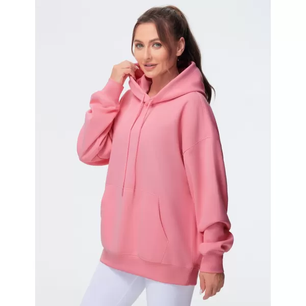 THE GYM PEOPLE Womens Oversized Hoodie Lightweight Soft Drawstring Pullover Sweatshirt with PocketsWatermelon Pink
