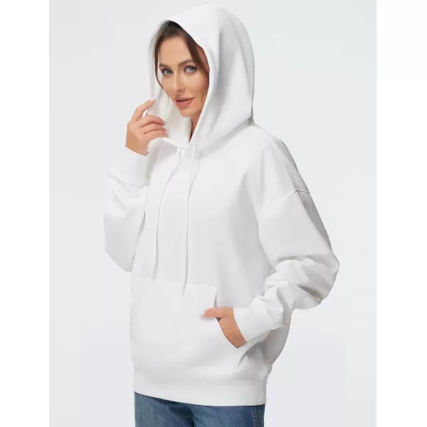 THE GYM PEOPLE Womens Oversized Hoodie Lightweight Soft Drawstring Pullover Sweatshirt with PocketsWhite