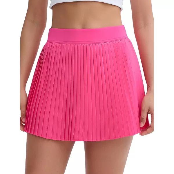 THE GYM PEOPLE Womens Pleated Tennis Skirts Lightweight Workout Golf Skorts Built in Shorts with PocketsBright Pink