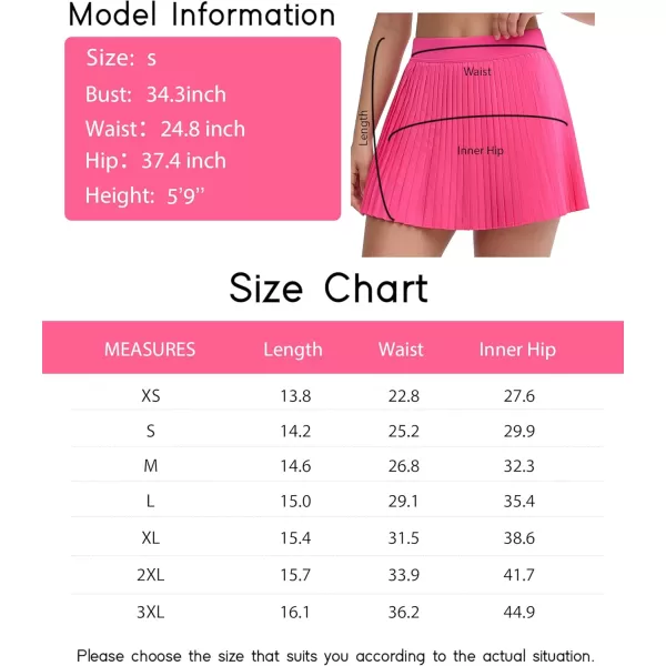 THE GYM PEOPLE Womens Pleated Tennis Skirts Lightweight Workout Golf Skorts Built in Shorts with PocketsBright Pink