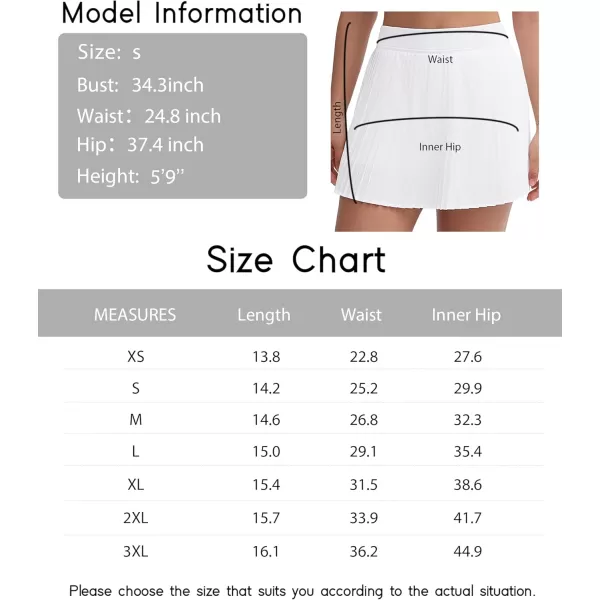 THE GYM PEOPLE Womens Pleated Tennis Skirts Lightweight Workout Golf Skorts Built in Shorts with PocketsWhite