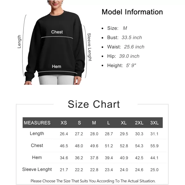 THE GYM PEOPLE Womens Soft Oversized Sweatshirt Crewneck Loose fit Lightweight Pullover TopsBlack