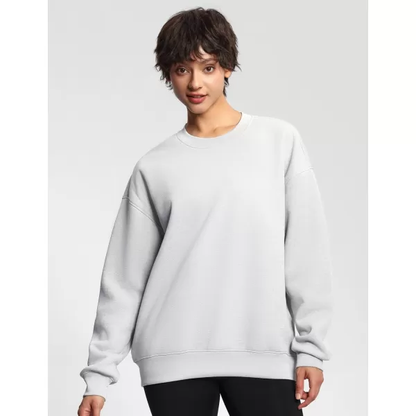 THE GYM PEOPLE Womens Soft Oversized Sweatshirt Crewneck Loose fit Lightweight Pullover TopsLight Grey