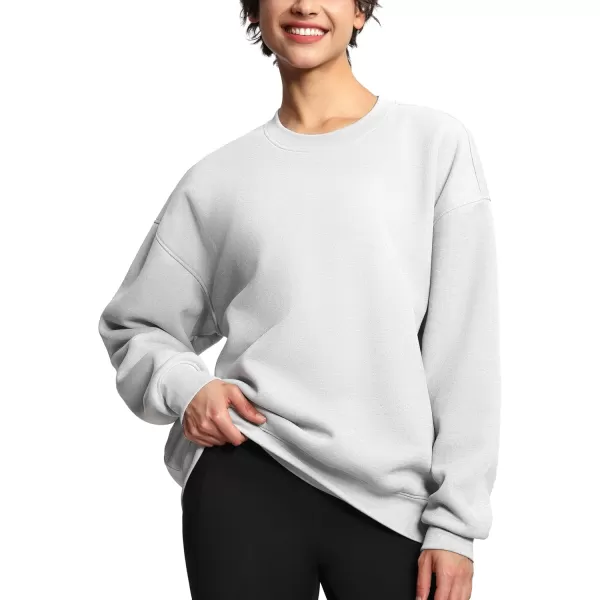 THE GYM PEOPLE Womens Soft Oversized Sweatshirt Crewneck Loose fit Lightweight Pullover TopsLight Grey
