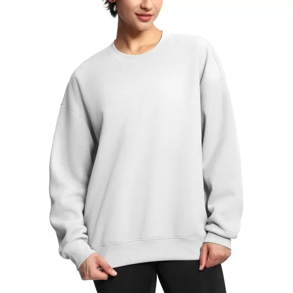THE GYM PEOPLE Womens Soft Oversized Sweatshirt Crewneck Loose fit Lightweight Pullover TopsLight Grey