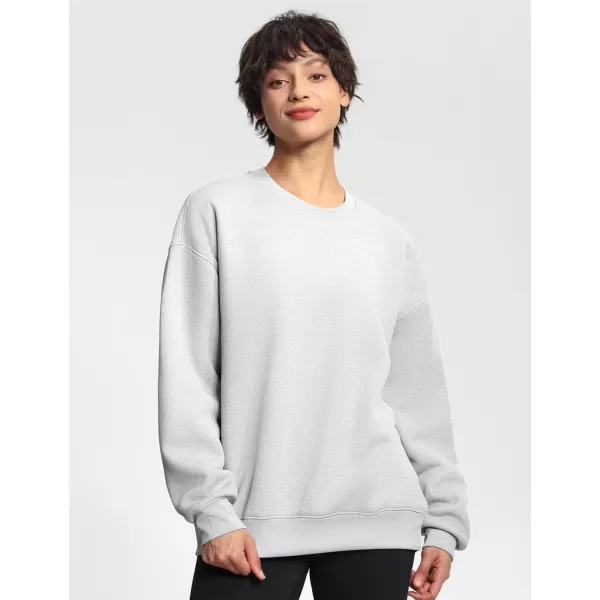 THE GYM PEOPLE Womens Soft Oversized Sweatshirt Crewneck Loose fit Lightweight Pullover TopsLight Grey