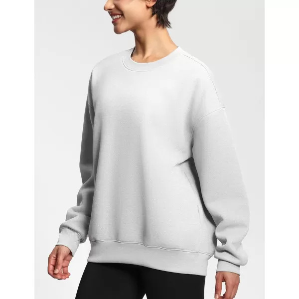 THE GYM PEOPLE Womens Soft Oversized Sweatshirt Crewneck Loose fit Lightweight Pullover TopsLight Grey